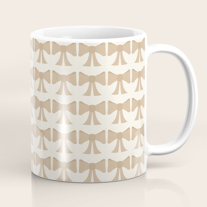 Vintage Bows X Neutral Beige Coffee Mug Gallery Image 1
