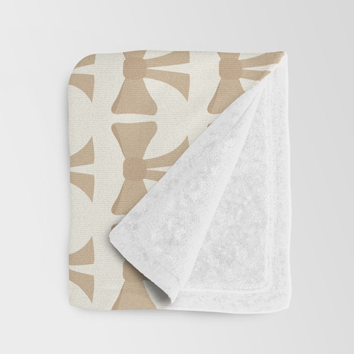 Vintage Bows X Neutral Beige Throw Blanket Gallery Image 3