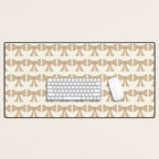 Vintage Bows X Neutral Beige Desk Mat Gallery Image 1