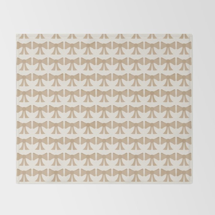 Vintage Bows X Neutral Beige Throw Blanket Gallery Image 2