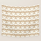 Vintage Bows X Neutral Beige Wall Tapestry Gallery Image 4