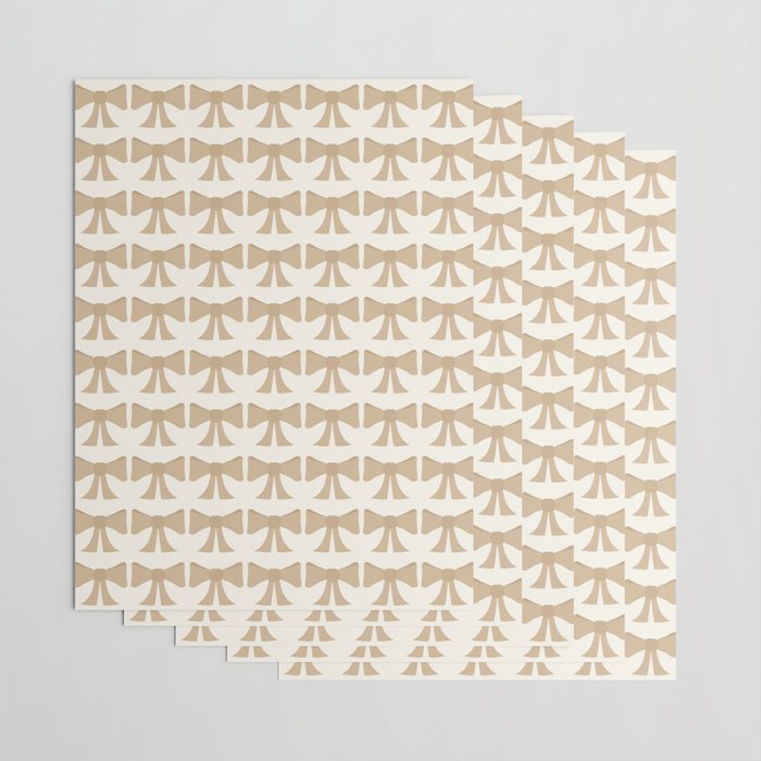 Vintage Bows X Neutral Beige Wrapping Paper Gallery Image 3