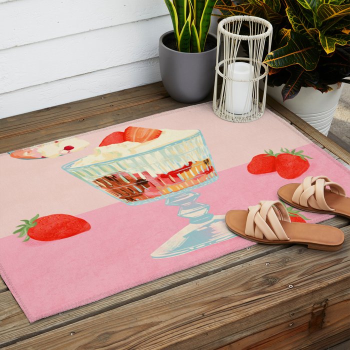 Strawberry Ice Cream Outdoor Rug Gallery Image 2