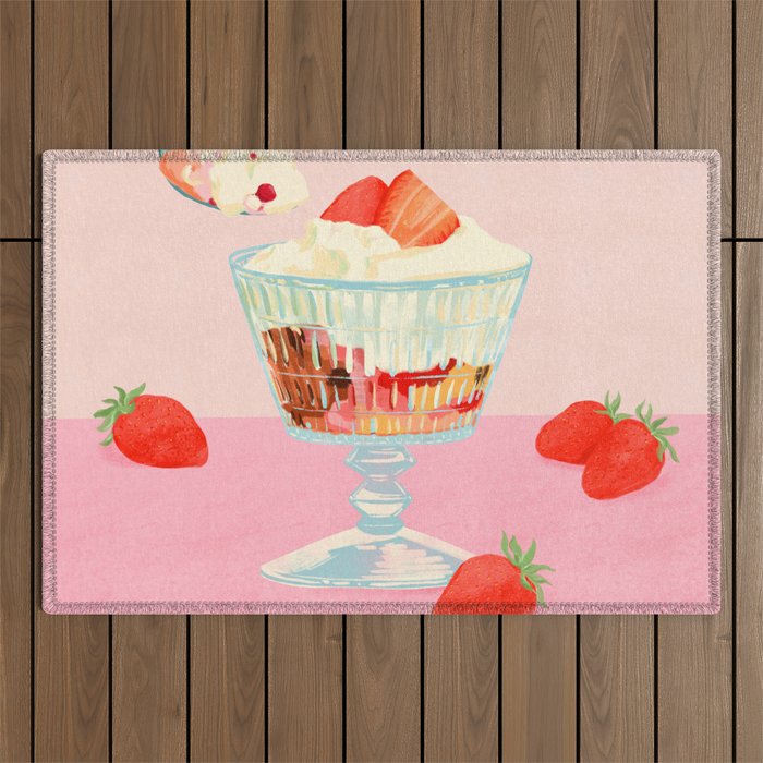 Strawberry Ice Cream Outdoor Rug Gallery Image 1