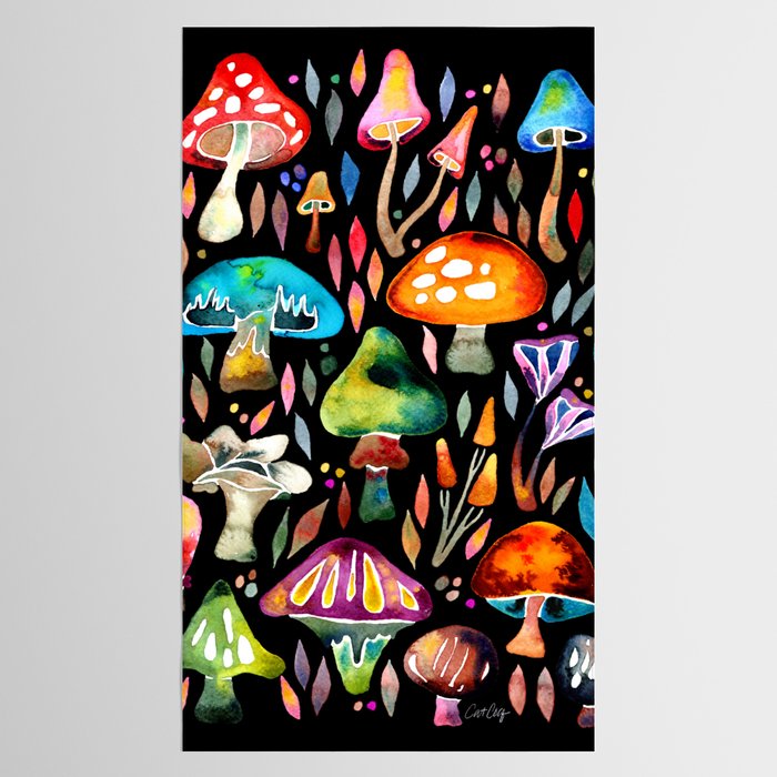 Mushroom Magic - Charcoal Tablecloth Gallery Image 2