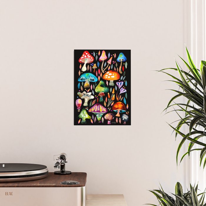 Mushroom Magic - Charcoal Poster Gallery Image 2