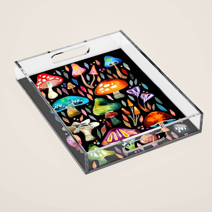 Mushroom Magic - Charcoal Acrylic Tray Gallery Image 1