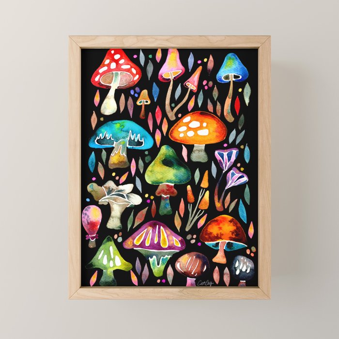 Mushroom Magic - Charcoal Mini Art Print Gallery Image 1