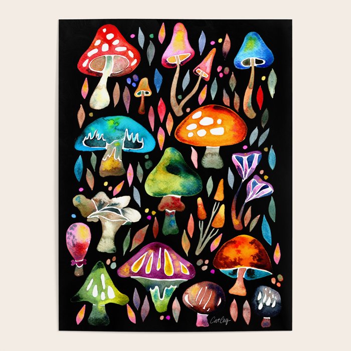 Mushroom Magic - Charcoal Poster Gallery Image 4