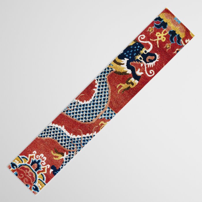Ningxia Blue Dragon Red Background Rug Print Table Runner Gallery Image 3