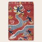 Ningxia Blue Dragon Red Background Rug Print Cutting Board Gallery Image 1