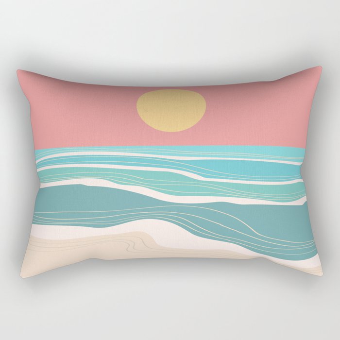 Crashing Wave on Sunny Bay Rectangular Pillow