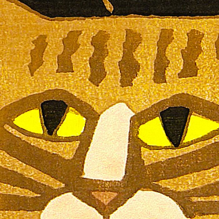 Japanese Cat Cubism Woodblock Print Cherry Blossom Midcentury Modern Coffee Mug Gallery Image 2