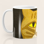 Japanese Cat Cubism Woodblock Print Cherry Blossom Midcentury Modern Coffee Mug Gallery Image 3