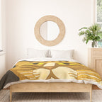 Japanese Cat Cubism Woodblock Print Cherry Blossom Midcentury Modern Duvet Cover Gallery Image 3