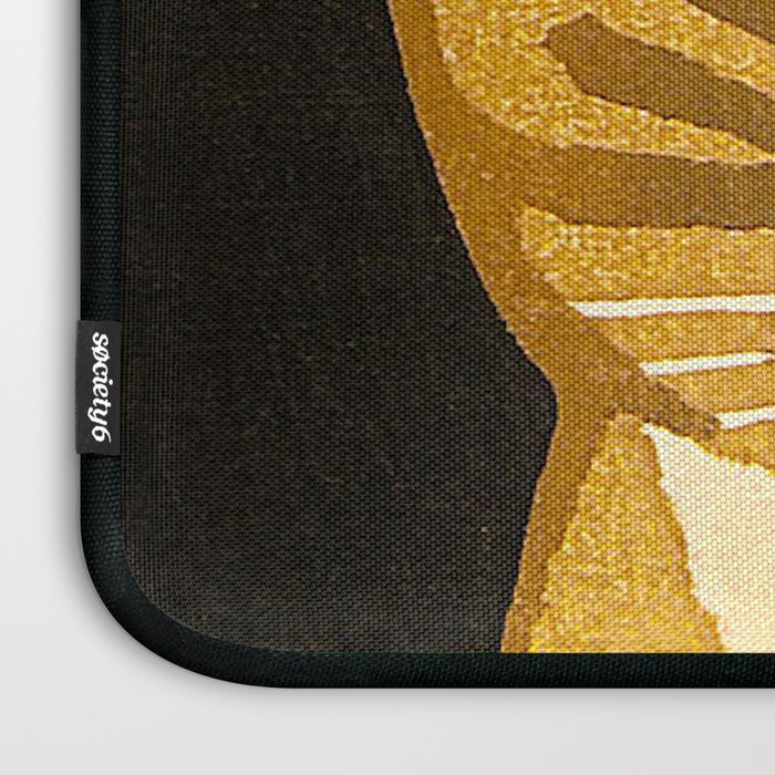 Japanese Cat Cubism Woodblock Print Cherry Blossom Midcentury Modern Laptop Sleeve Gallery Image 3