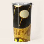 Japanese Cat Cubism Woodblock Print Cherry Blossom Midcentury Modern Travel Mug Gallery Image 2