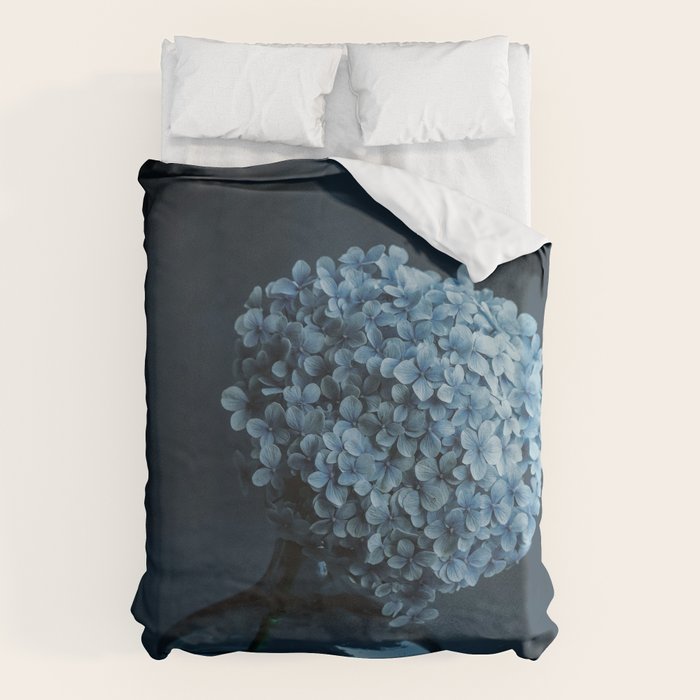 Flowers - Dark Blue Hydrangea Still Life Duvet Cover Gallery Image 6