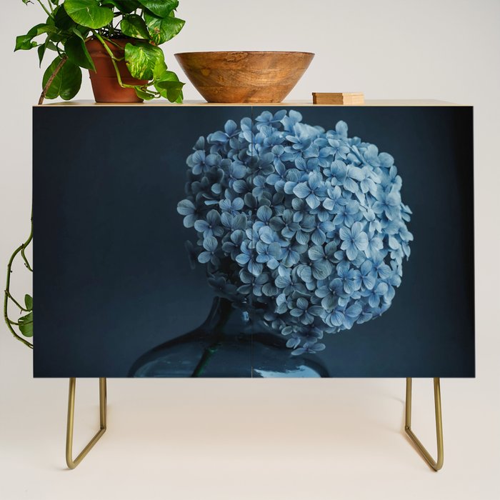 Flowers - Dark Blue Hydrangea Still Life Credenza Gallery Image 1