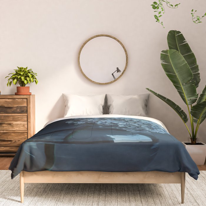 Flowers - Dark Blue Hydrangea Still Life Comforter Gallery Image 3