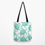 Sea Turtle Pattern - Blue Tote Bag Gallery Image 2