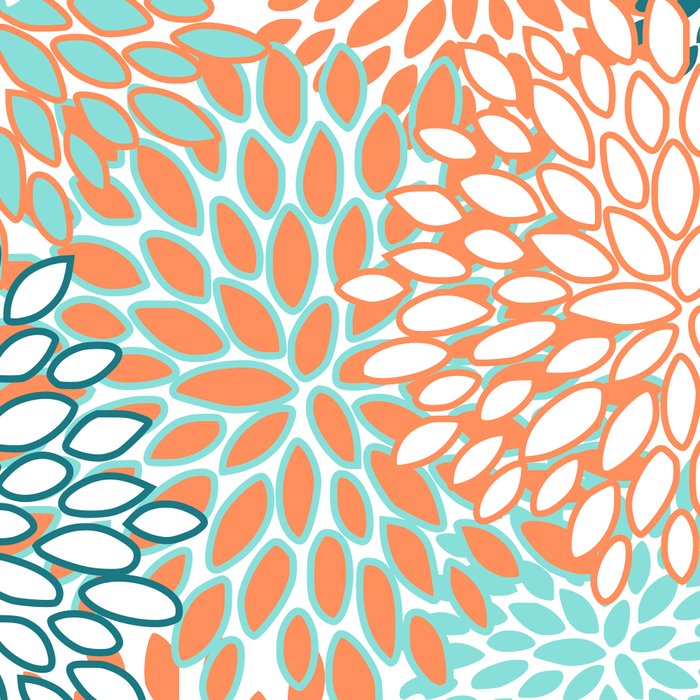 Festive, Floral Prints, Orange and Teal, Abstract Art Coffee Mug Gallery Image 2
