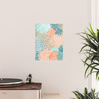 Festive, Floral Prints, Orange and Teal, Abstract Art Poster Gallery Image 2