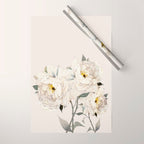 White Peonies Wrapping Paper Gallery Image 1