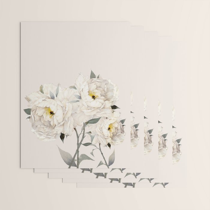 White Peonies Wrapping Paper Gallery Image 3