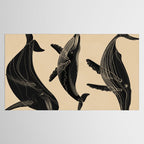 Modern Minimalist Abstract Whales 1 Tablecloth Gallery Image 2