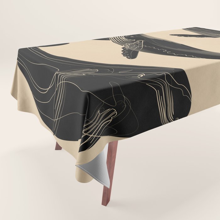 Modern Minimalist Abstract Whales 1 Tablecloth Gallery Image 1