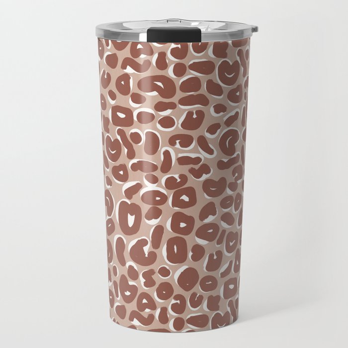 Leopard Print Abstractions - Marsala Travel Mug Gallery Image 1