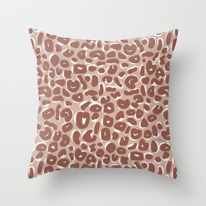 Leopard Print Abstractions - Marsala Throw Pillow Gallery Image 6