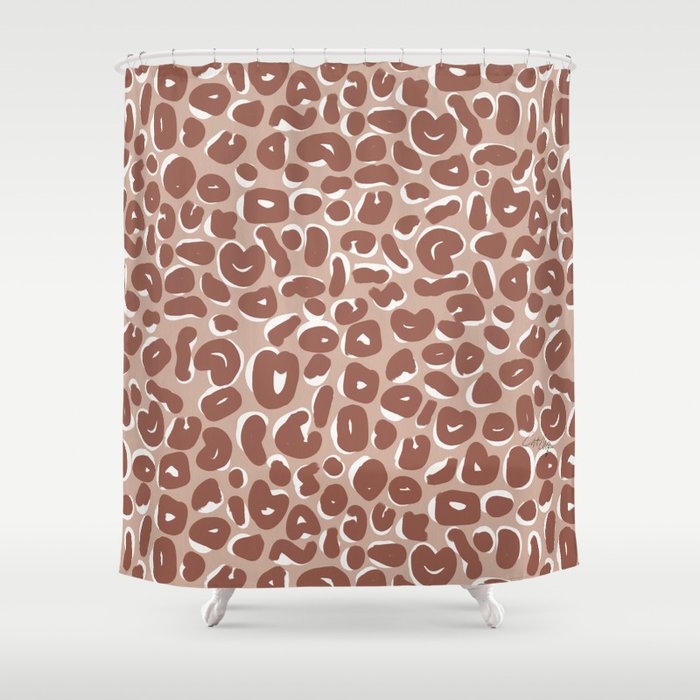 Leopard Print Abstractions - Marsala Shower Curtain Gallery Image 1