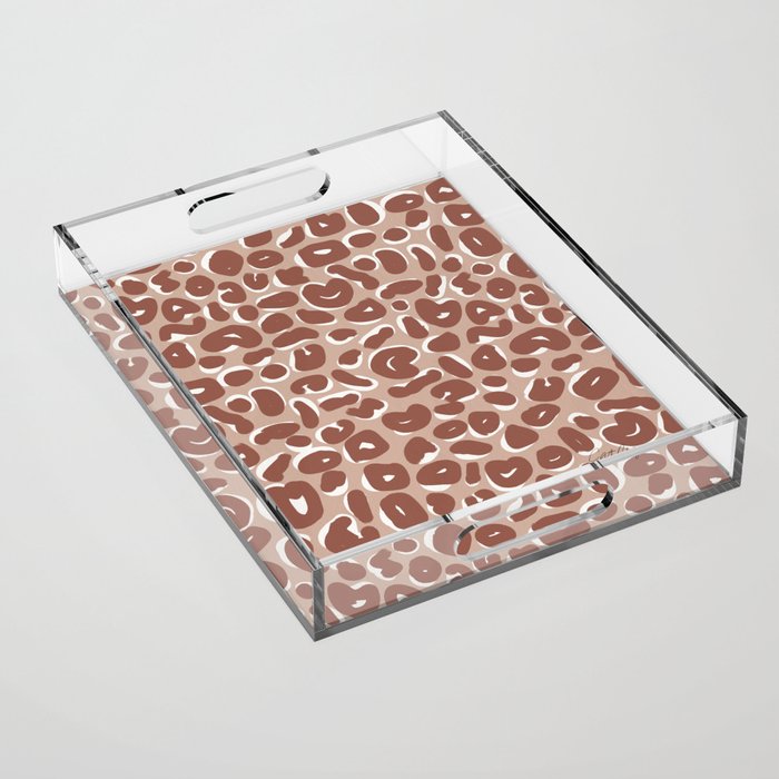 Leopard Print Abstractions - Marsala Acrylic Tray Gallery Image 1