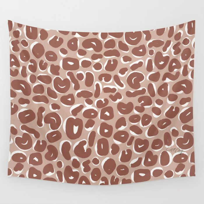 Leopard Print Abstractions - Marsala Wall Tapestry Gallery Image 4