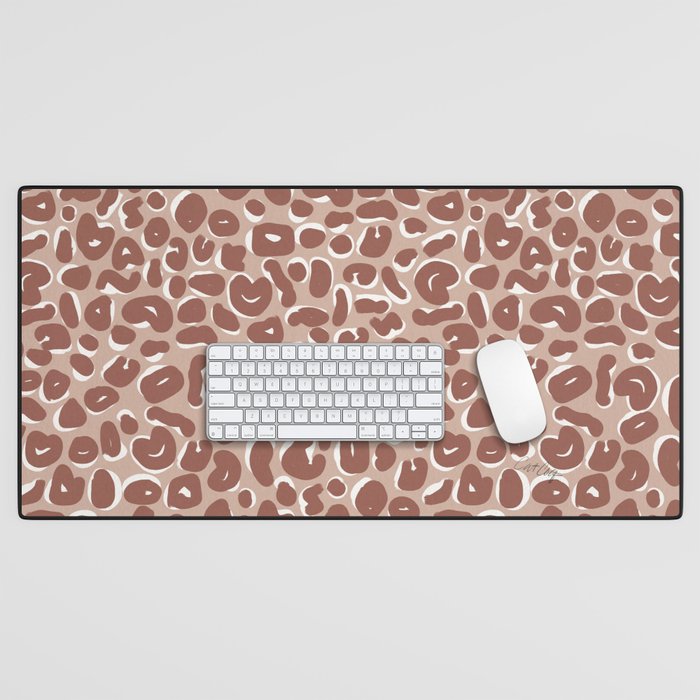 Leopard Print Abstractions - Marsala Desk Mat Gallery Image 1