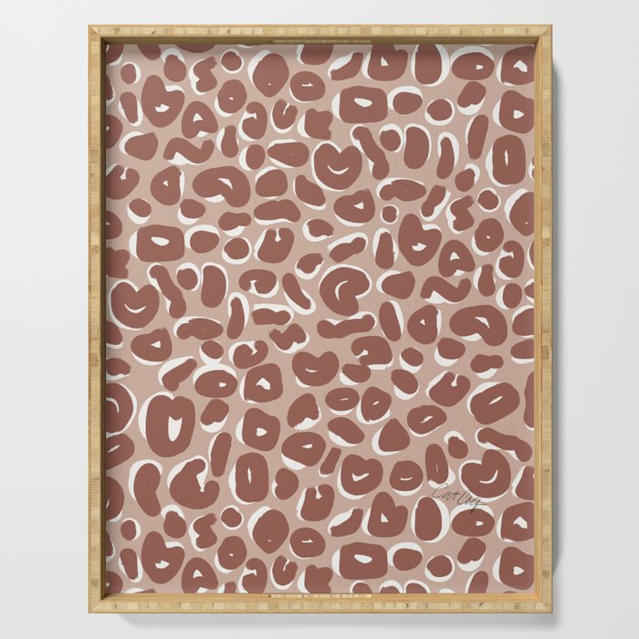 Leopard Print Abstractions - Marsala Serving Tray Gallery Image 1