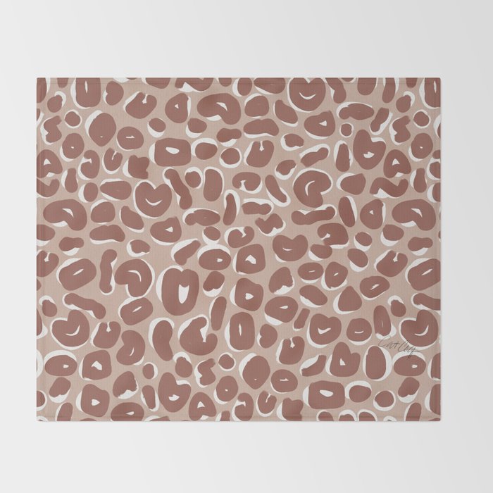 Leopard Print Abstractions - Marsala Throw Blanket Gallery Image 2