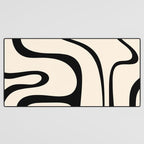 Copacetic Retro Abstract in Black and Almond Cream Desk Mat Gallery Image 3