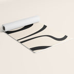 Copacetic Retro Abstract in Black and Almond Cream Yoga Mat Gallery Image 2
