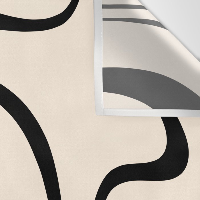 Copacetic Retro Abstract in Black and Almond Cream Wall Tapestry Gallery Image 3