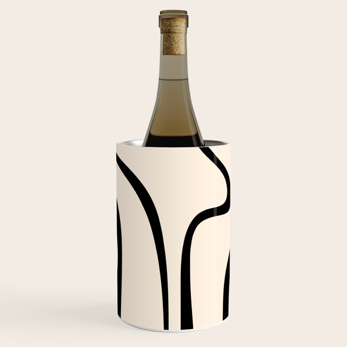 Copacetic Retro Abstract in Black and Almond Cream Wine Chiller Gallery Image 3