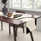 Copacetic Retro Abstract in Black and Almond Cream Table Runner Gallery Image 2