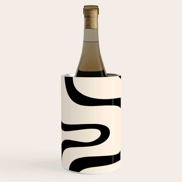 Copacetic Retro Abstract in Black and Almond Cream Wine Chiller Gallery Image 2