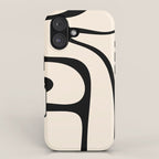 Copacetic Retro Abstract in Black and Almond Cream iPhone Case Gallery Image 1