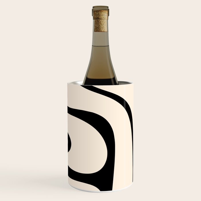 Copacetic Retro Abstract in Black and Almond Cream Wine Chiller Gallery Image 1