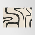 Copacetic Retro Abstract in Black and Almond Cream Rug Gallery Image 2