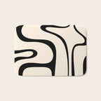 Copacetic Retro Abstract in Black and Almond Cream Bath Mat Gallery Image 1