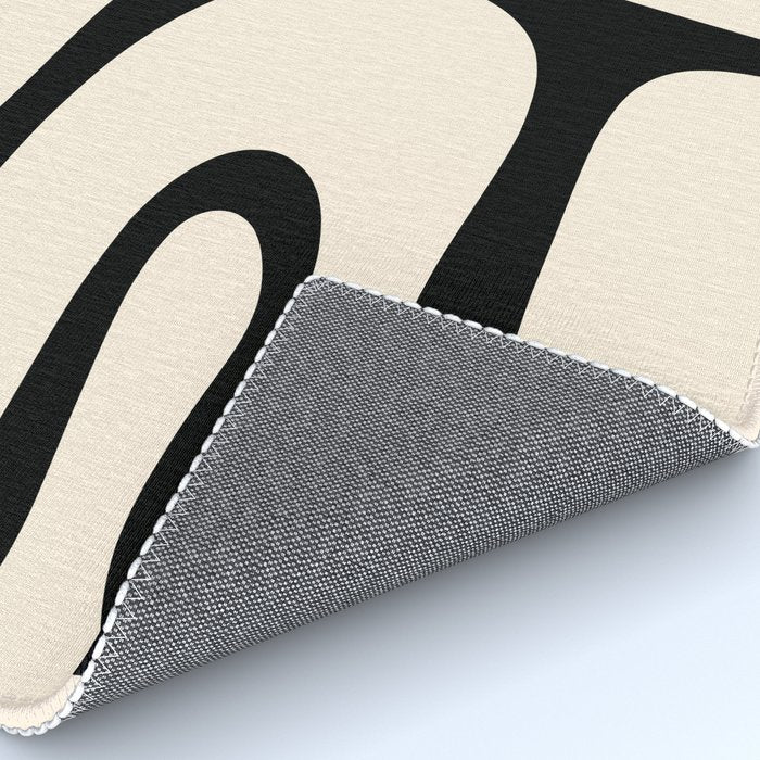Copacetic Retro Abstract in Black and Almond Cream Rug Gallery Image 4